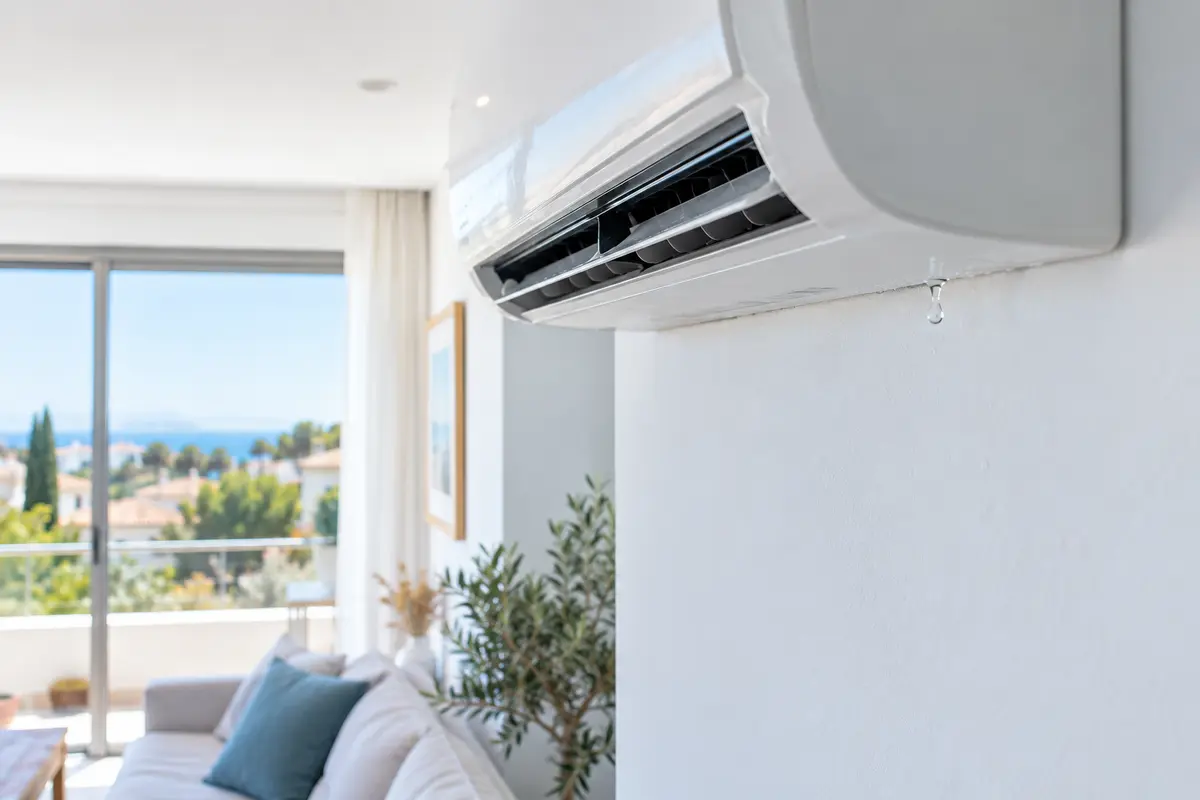 Climatisation présentant un écoulement de condensats